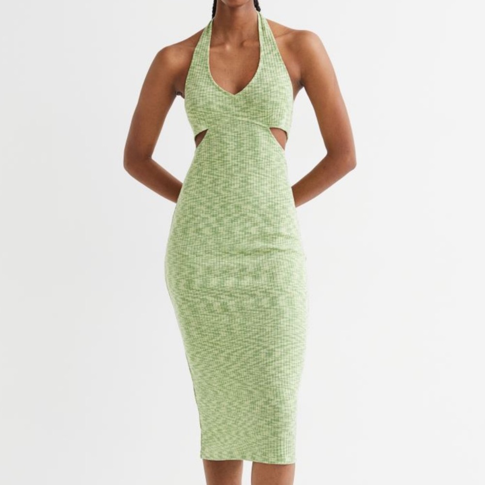Ribbed Halterneck Dress